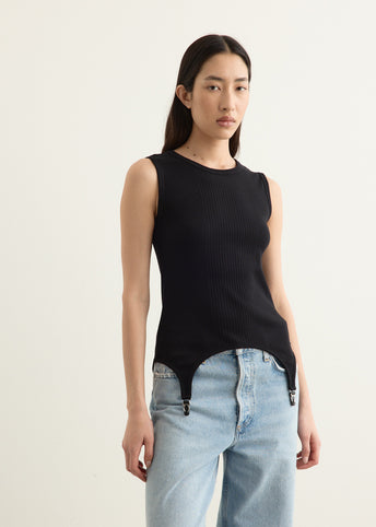 Cotton Ribbed Garter Tank Top