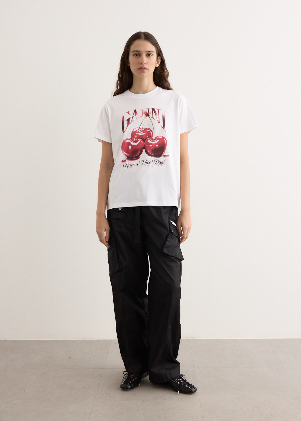Basic Jersey Cherry Relaxed T-Shirt