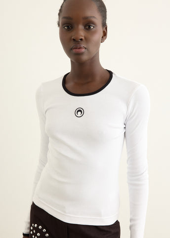 Moon-Logo Jersey Long Sleeve T-Shirt
