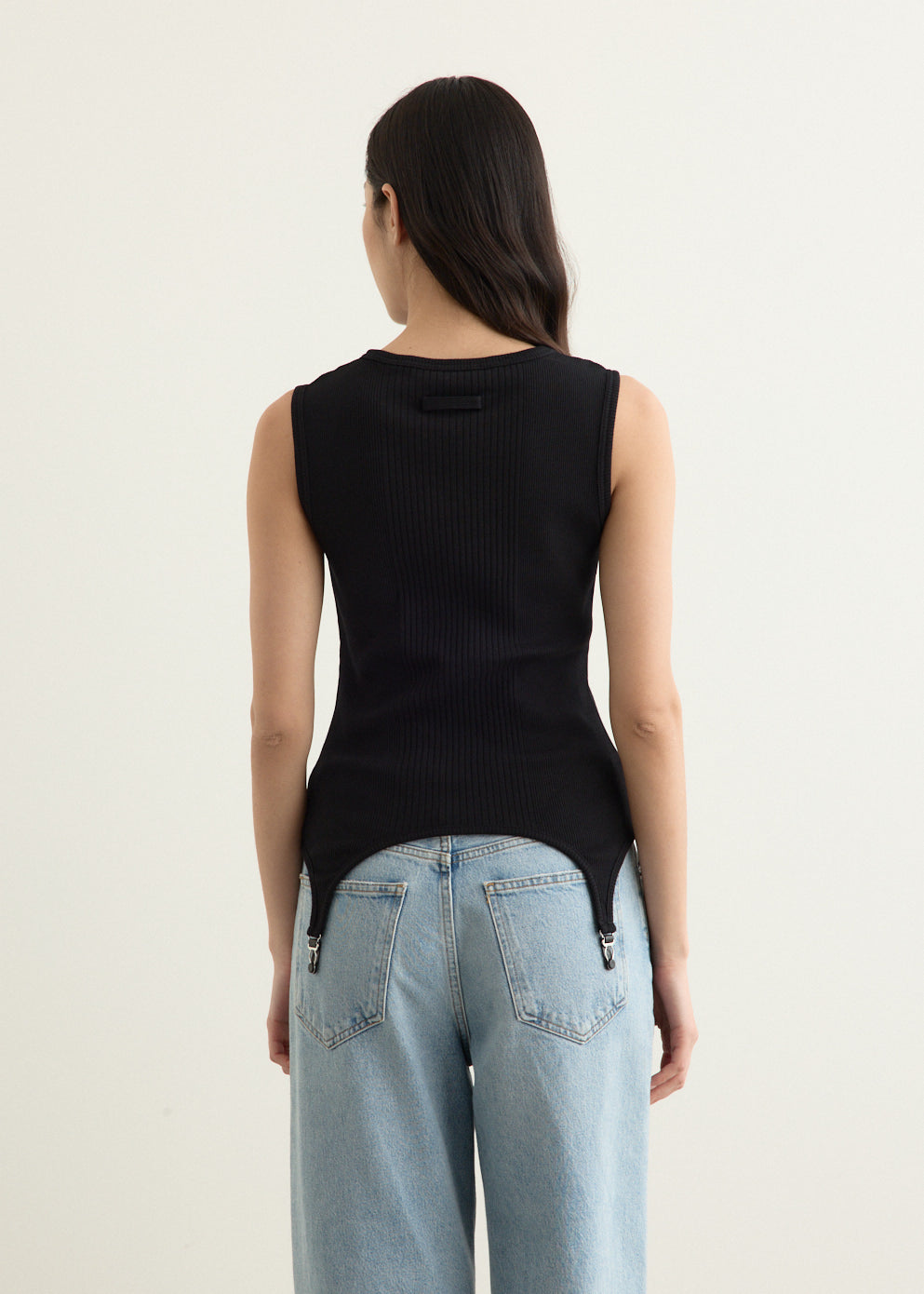 Cotton Ribbed Garter Tank Top