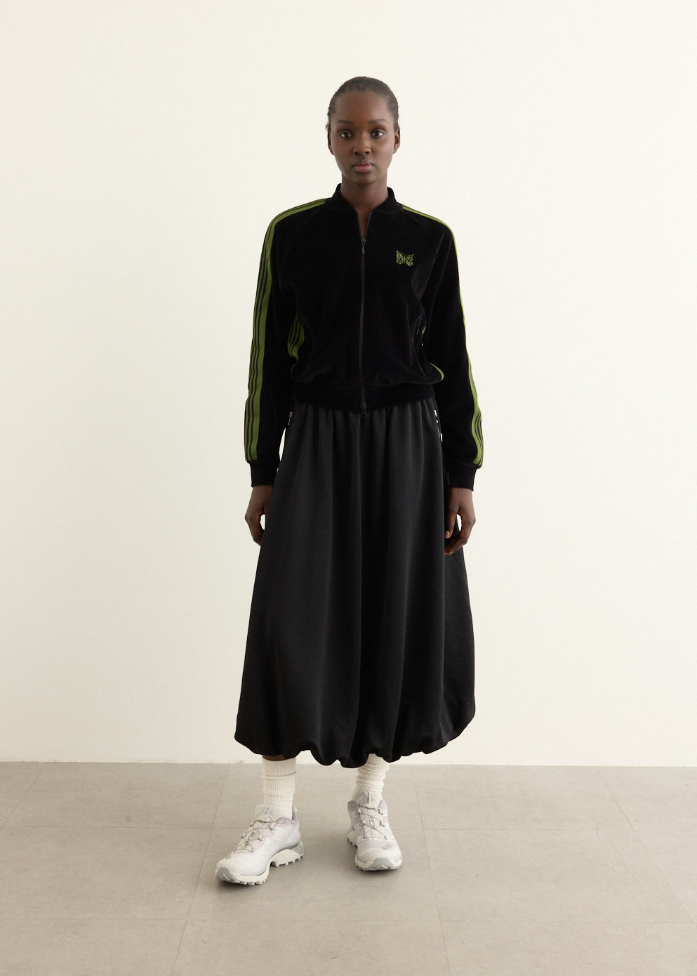 Rib Collar Track Jacket - C/PE Velour