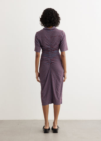 Stretch Seersucker Fitted Dress