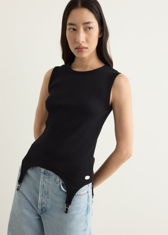 Cotton Ribbed Garter Tank Top