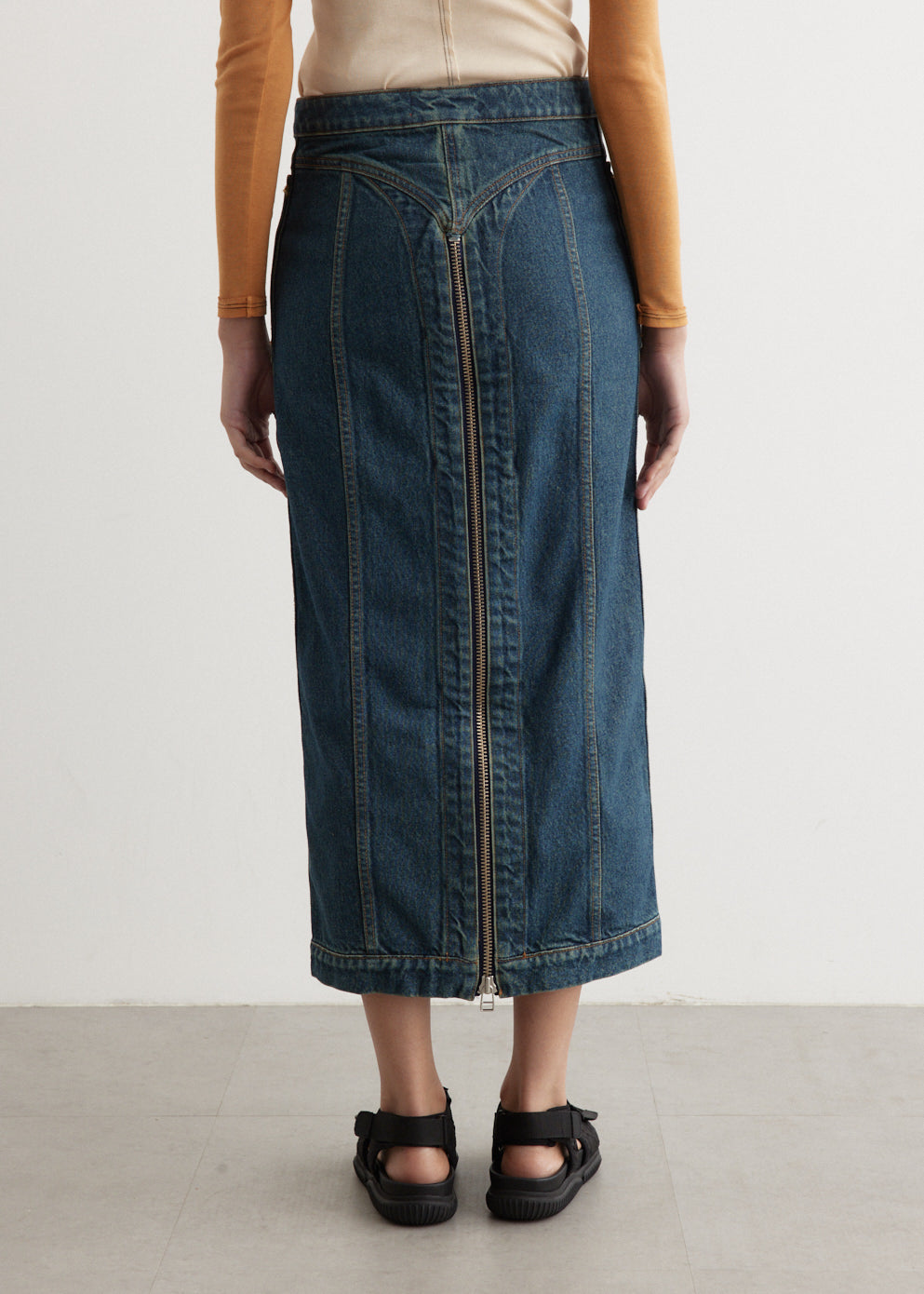 Denim Zip Skirt