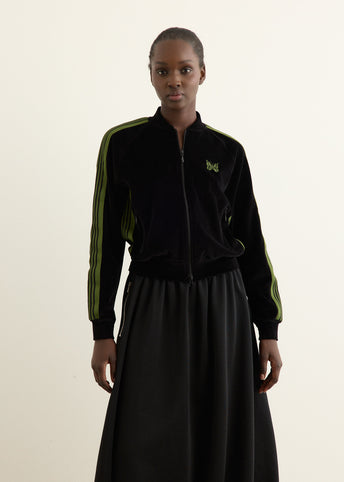Rib Collar Track Jacket - C/PE Velour