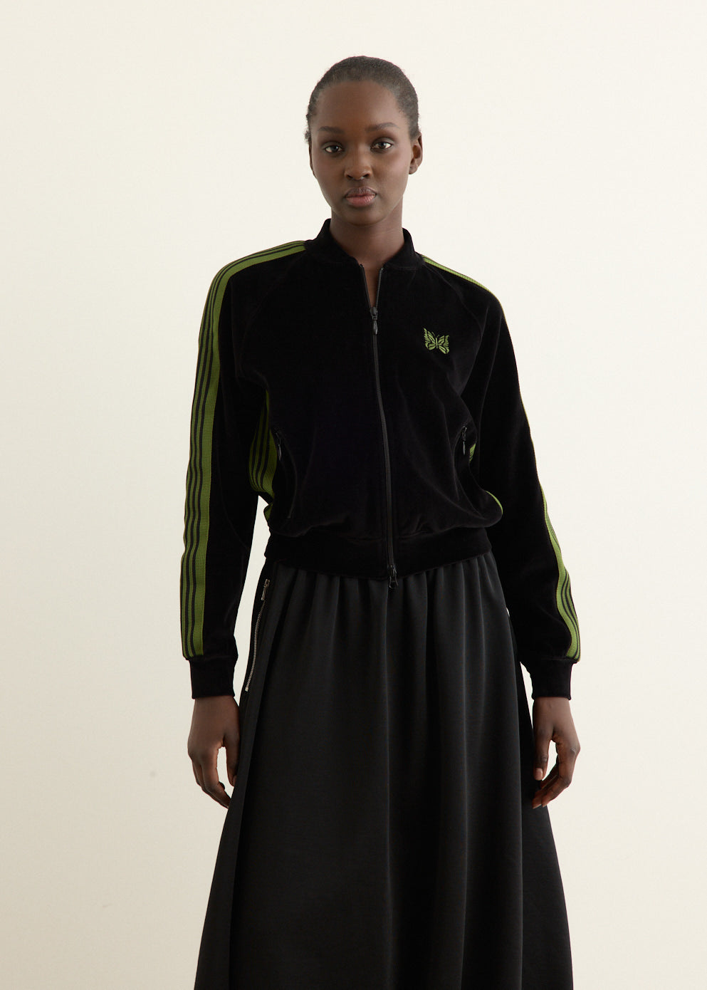 Rib Collar Track Jacket - C/PE Velour