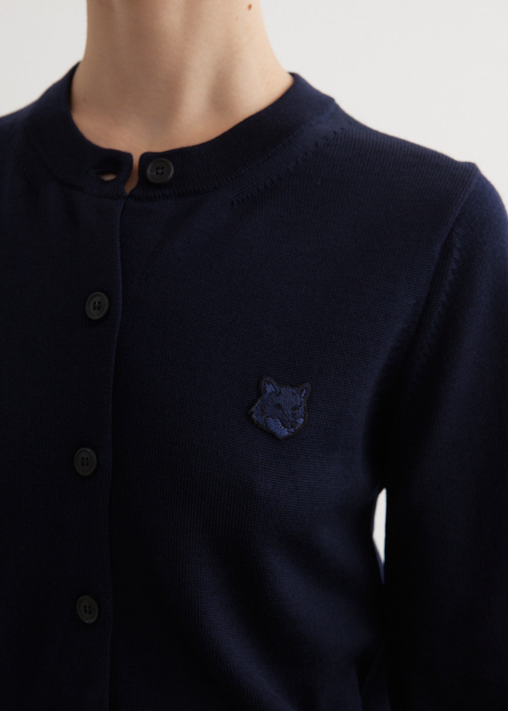 Bold Fox Head Patch Regular Cardigan