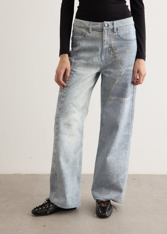 Crash Baggy Printed Jeans