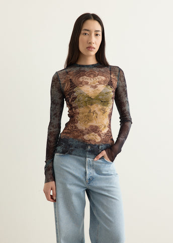 Mesh Long Sleeves Top