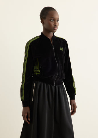 Rib Collar Track Jacket - C/PE Velour