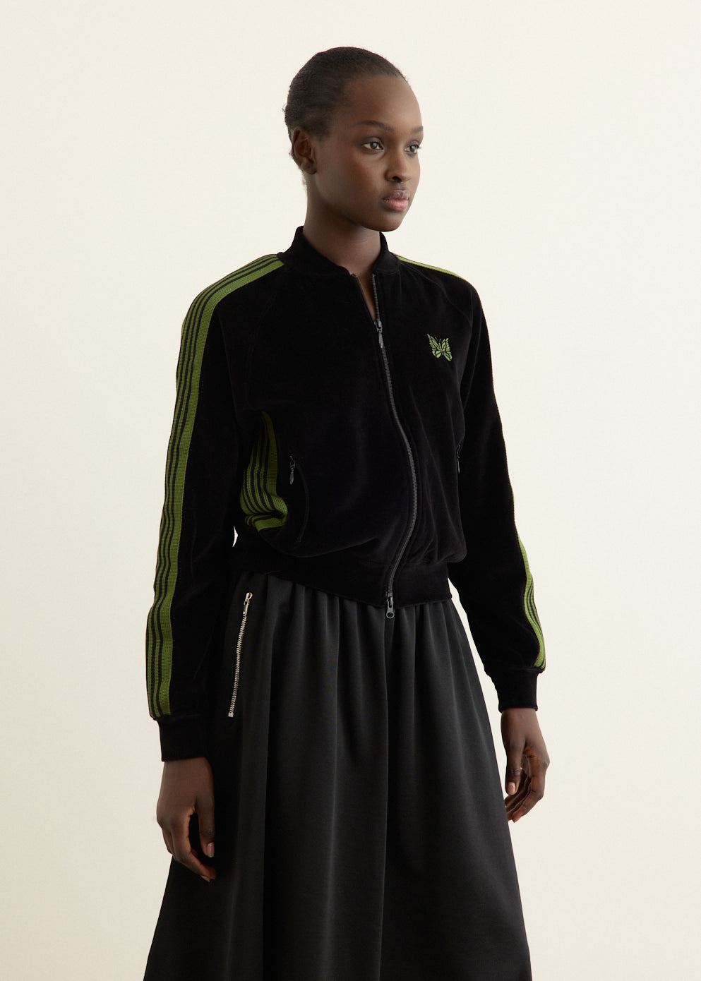 Rib Collar Track Jacket - C/PE Velour