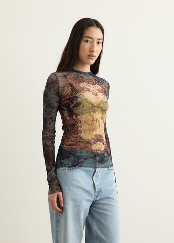 Mesh Long Sleeves Top