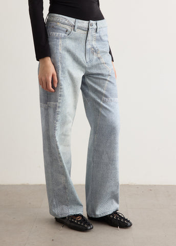 Crash Baggy Printed Jeans