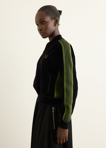 Rib Collar Track Jacket - C/PE Velour