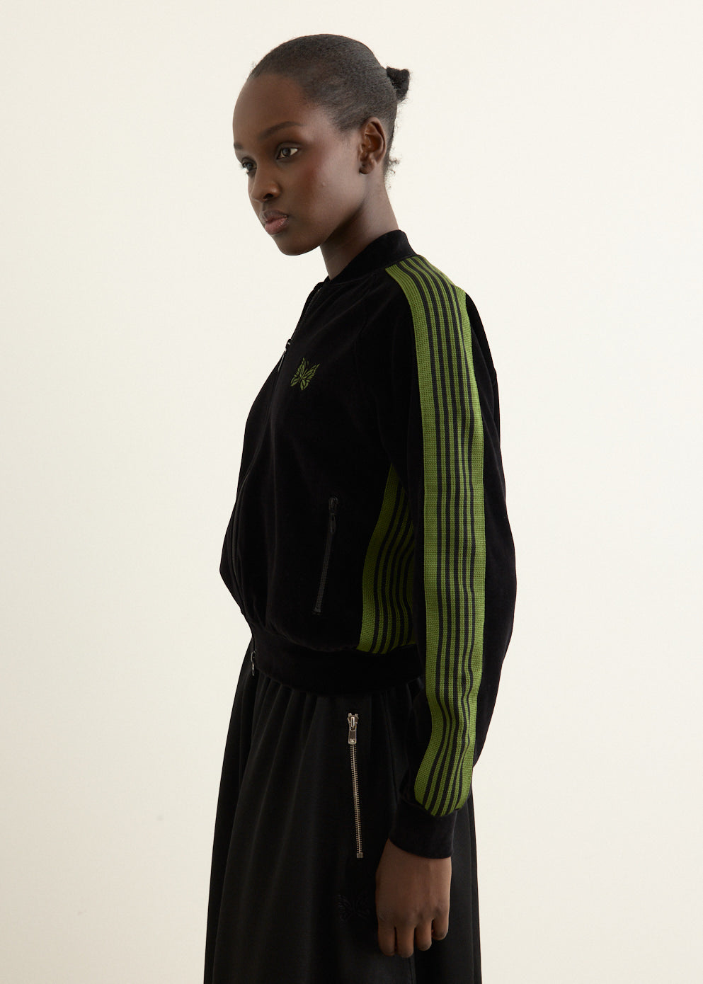 Rib Collar Track Jacket - C/PE Velour