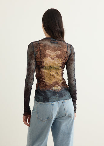 Mesh Long Sleeves Top