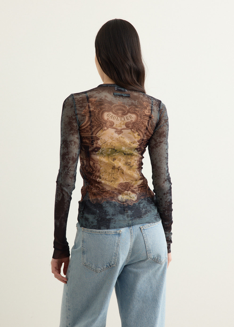 Mesh Long Sleeves Top