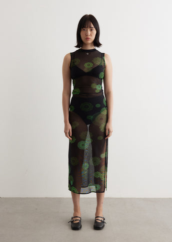 Cymatics Print Mesh Dress