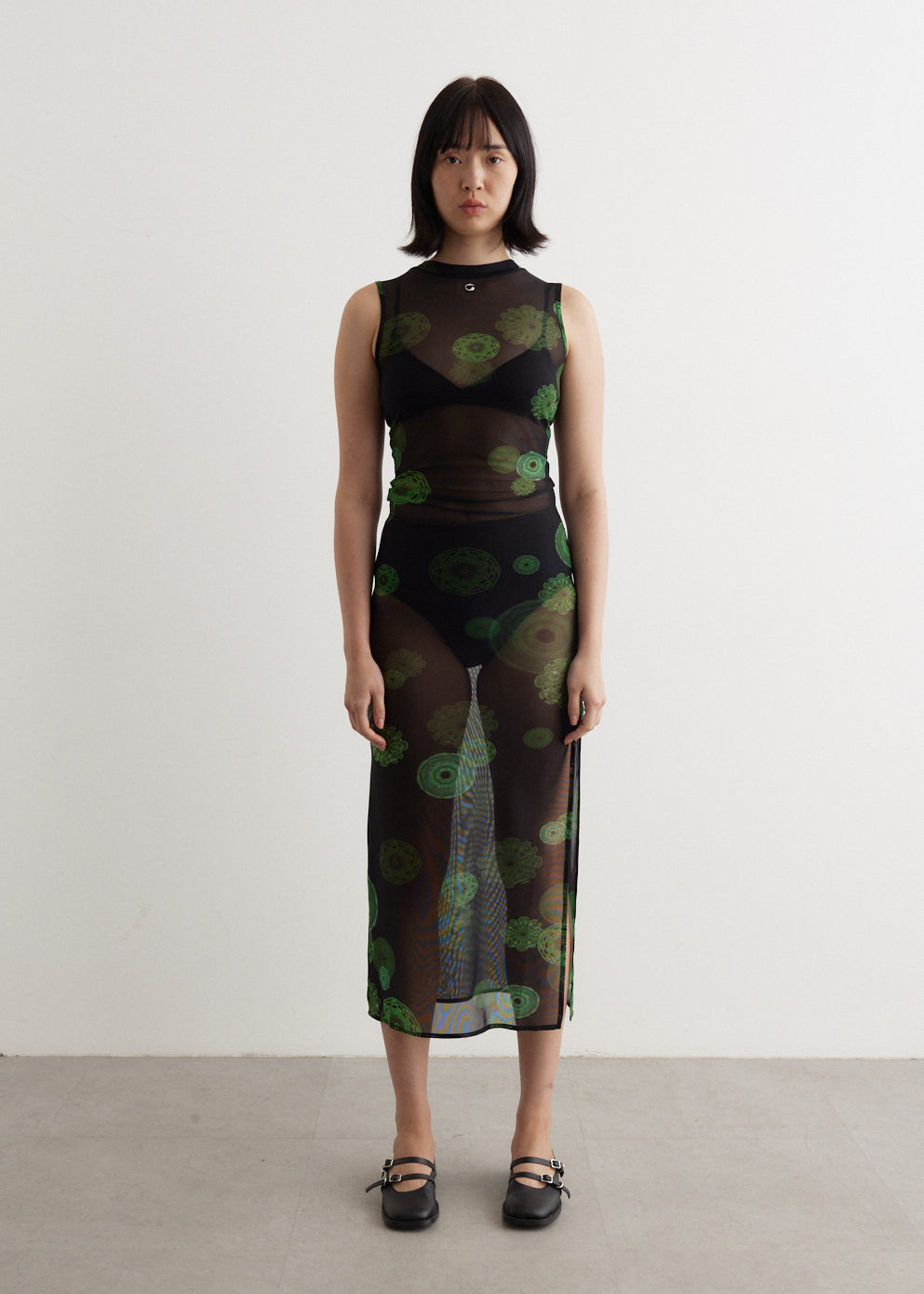 Cymatics Print Mesh Dress