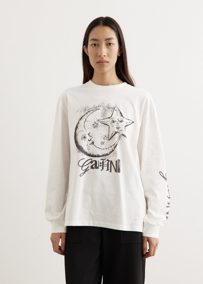 国内発送☆GANNI☆FutureHeavy JerseyMoon LongSleeve T-shirt womens-incu-680_68d509f1-377a-
