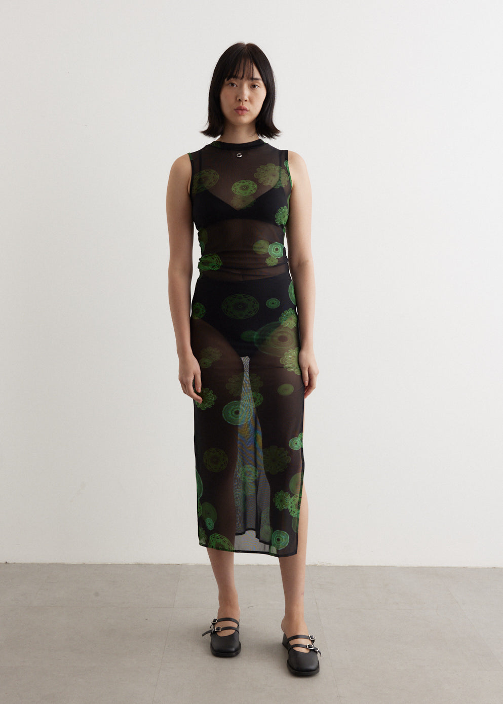 Cymatics Print Mesh Dress