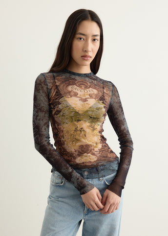 Mesh Long Sleeves Top