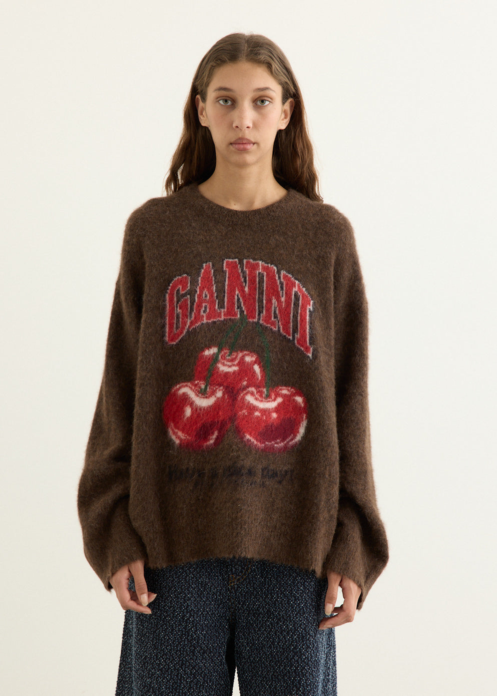 Brushed Alpaca Graphic Oversized Sweater