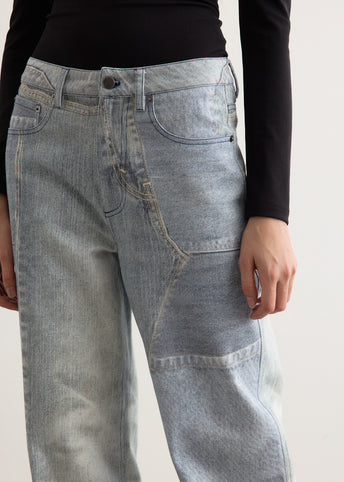 Crash Baggy Printed Jeans