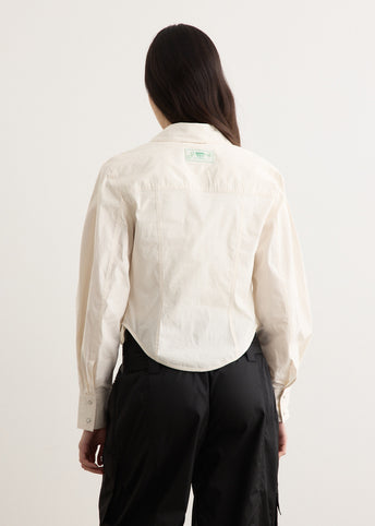 Washed Stretch Cotton Corset Shirt