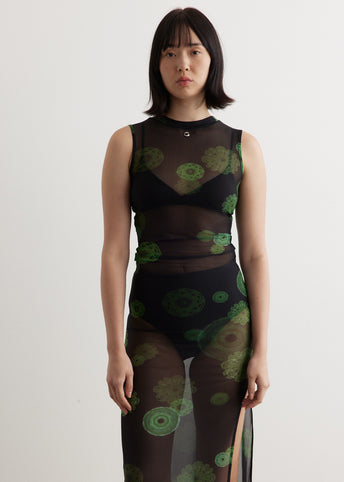 Cymatics Print Mesh Dress