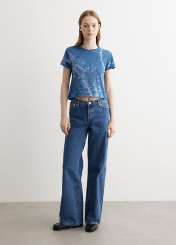 Indigo Dye Raw Edge Baby T-Shirt