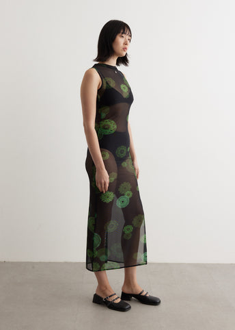 Cymatics Print Mesh Dress