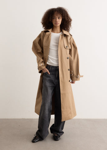 Bonded Cotton Trench Coat