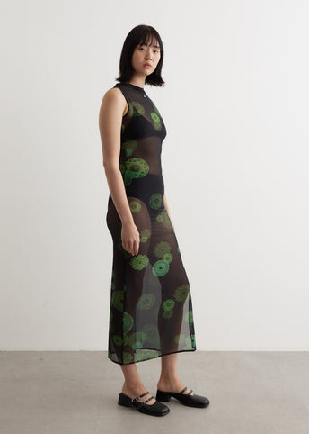 Cymatics Print Mesh Dress