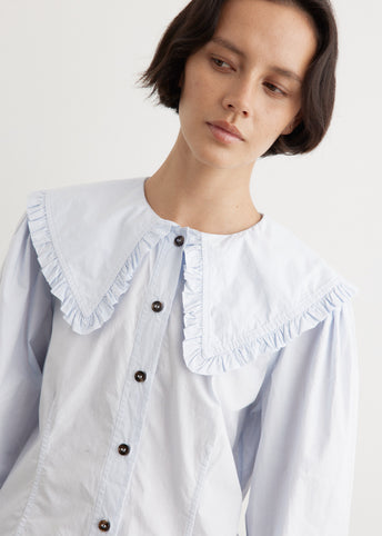 Cotton Poplin Frill Collar Shirt Cotton Poplin Frill Collar Shirt