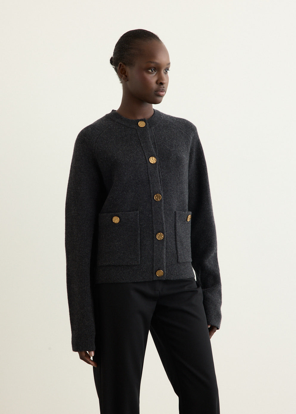 Hammered Button Cardigan