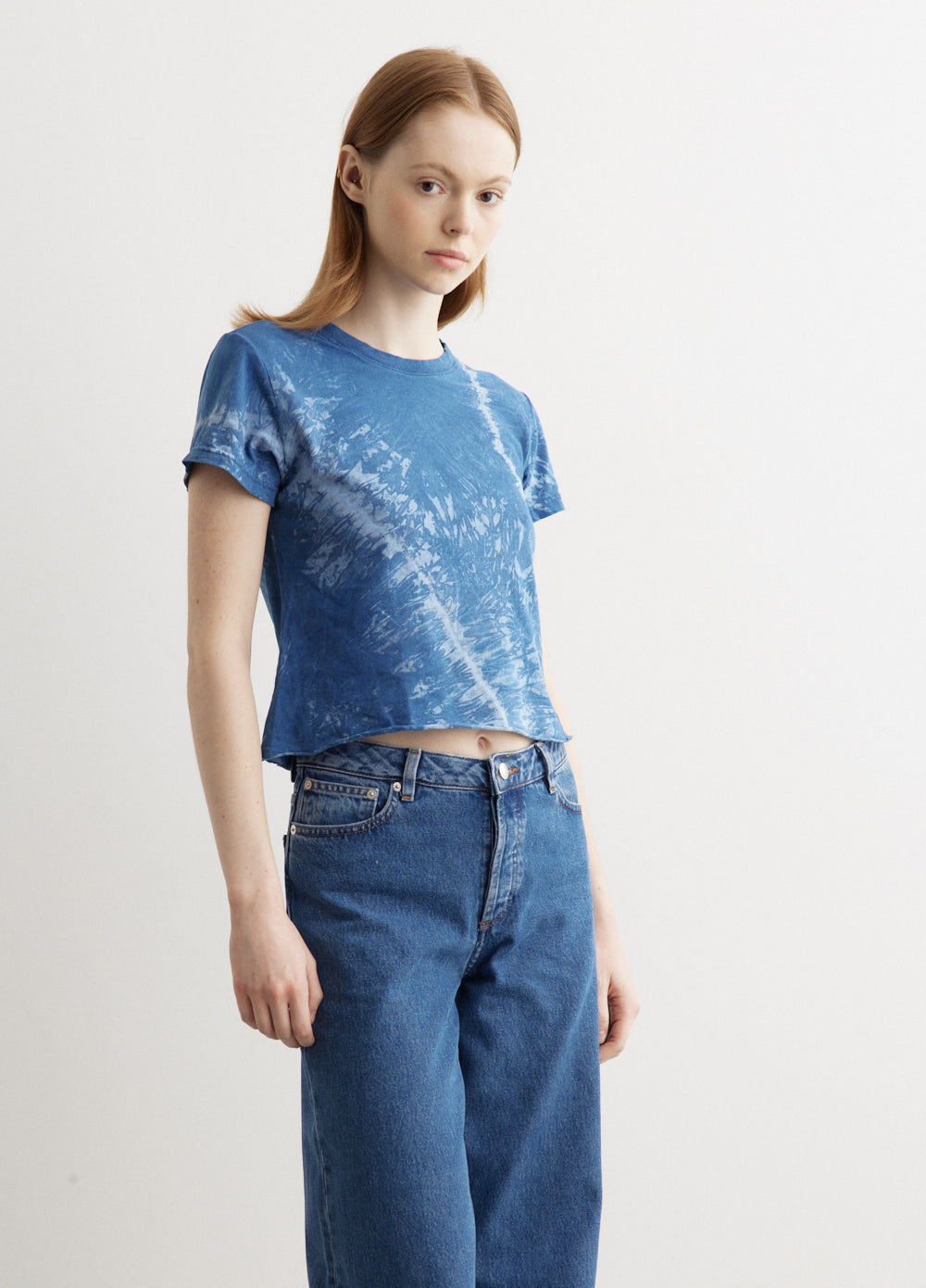 Indigo Dye Raw Edge Baby T-Shirt
