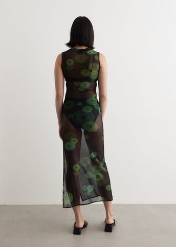 Cymatics Print Mesh Dress