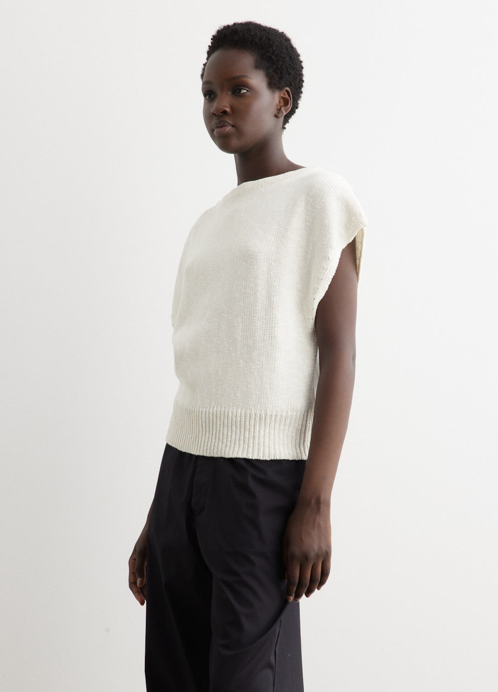 Boatneck Cap Sleeve Knit