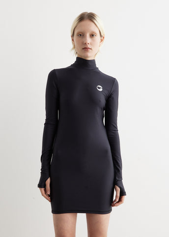 High Neck Fitted Mini Dress
