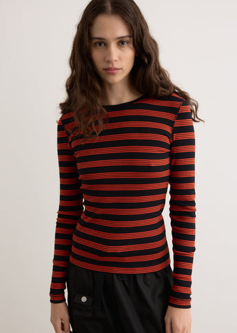ガニー Soft Cotton Rib Striped Long Sleeve GANNI Striped Soft Cotton Rib Long Sleeve T-Shirt | Shopbop