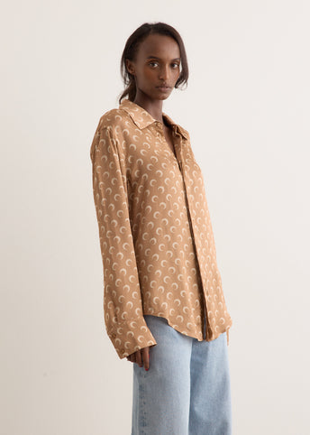 Moon Satin Button Down Shirt