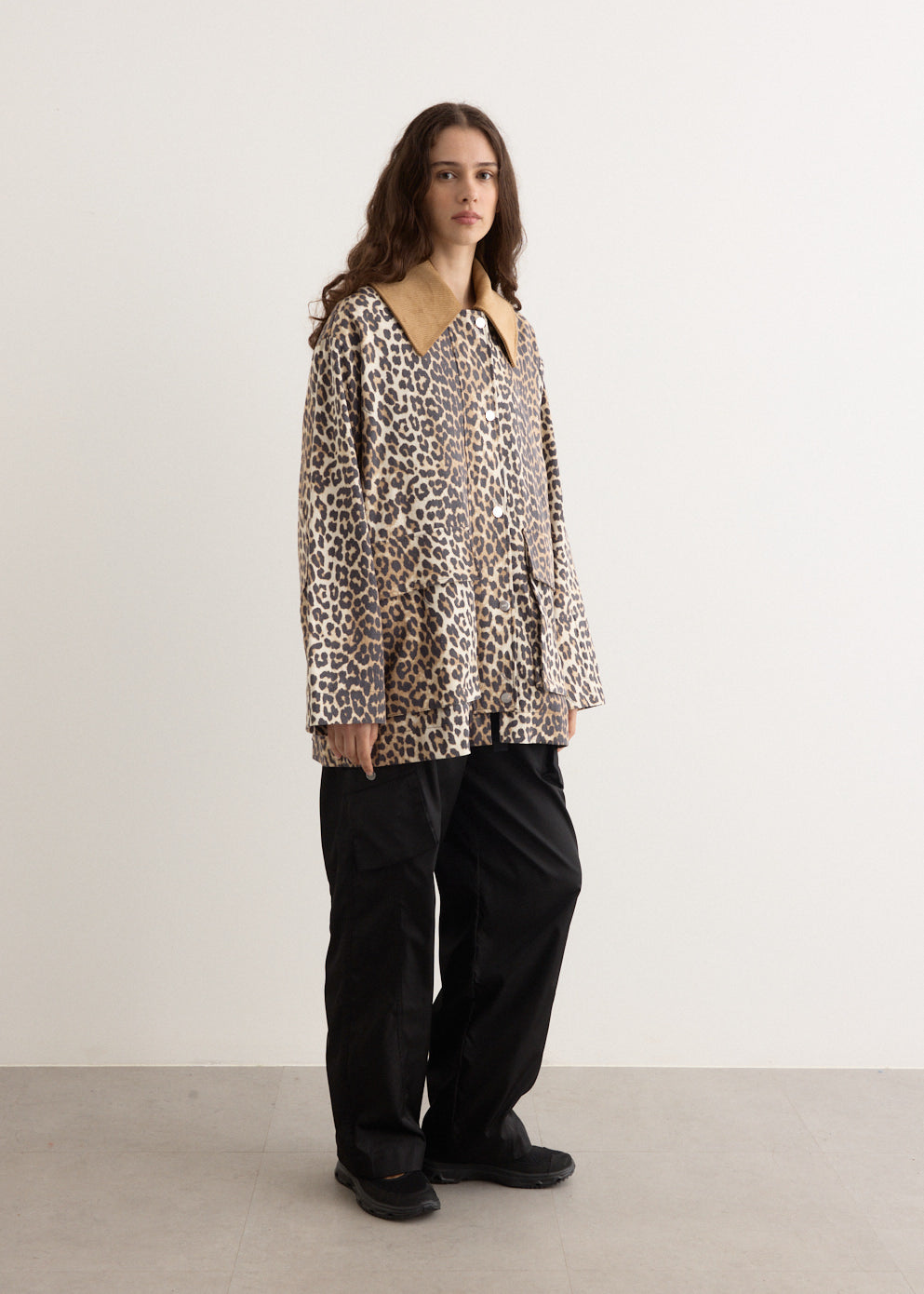 Printed Canvas Midi Jacket