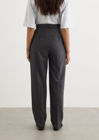 Single-Pleat Tapered Trousers