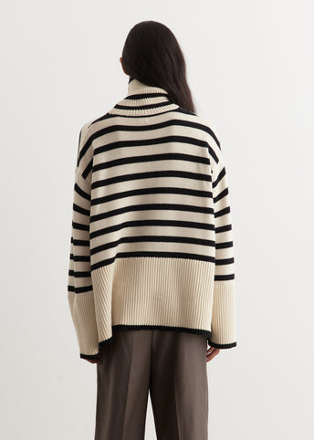 Signature Stripe Turtleneck Sweater