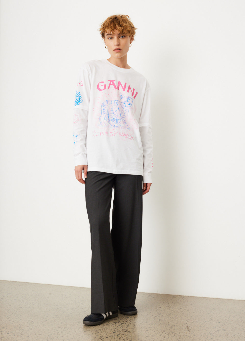 Light Jersey Cat Long-Sleeve T-Shirt