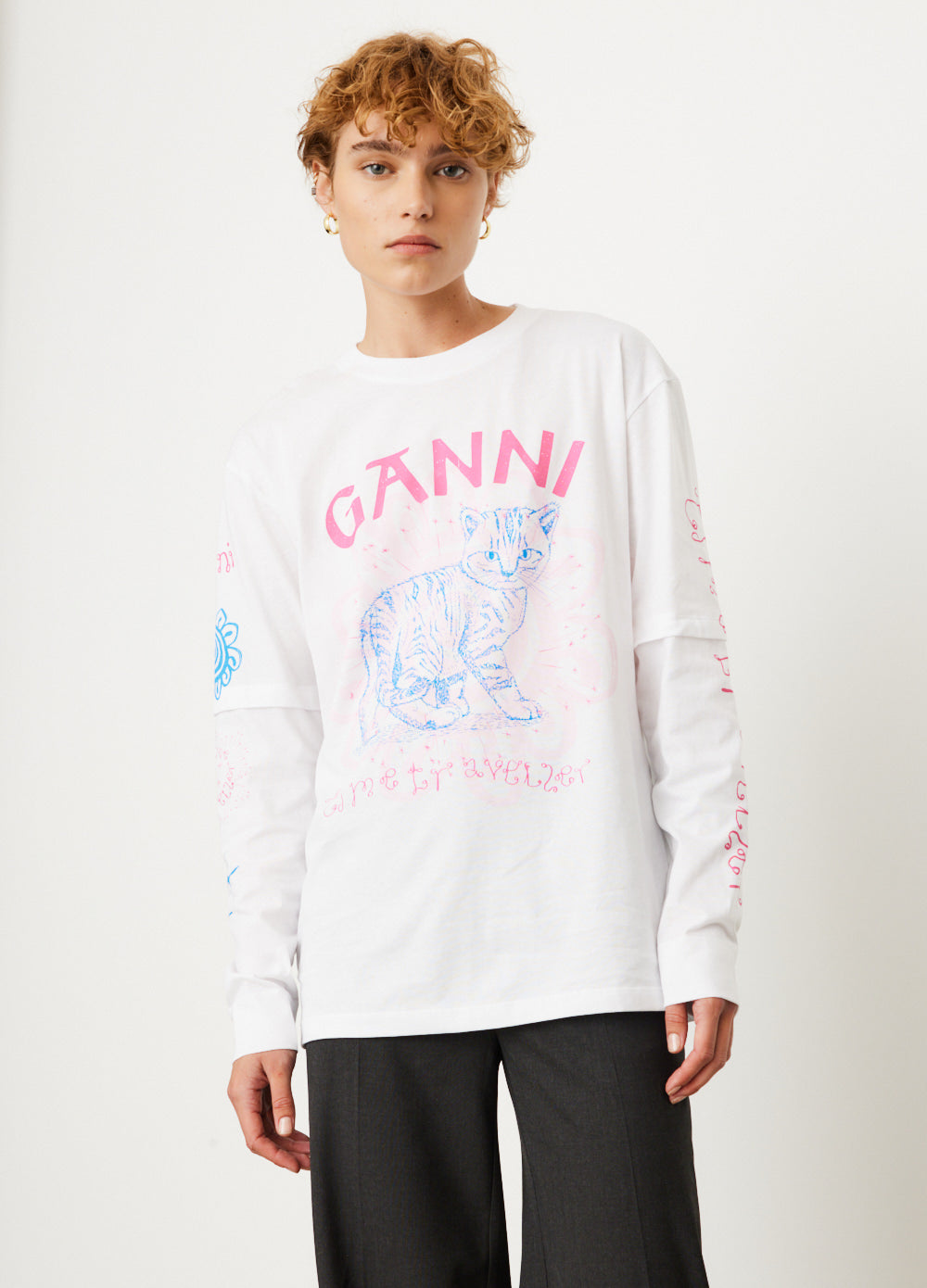 Light Jersey Cat Long-Sleeve T-Shirt
