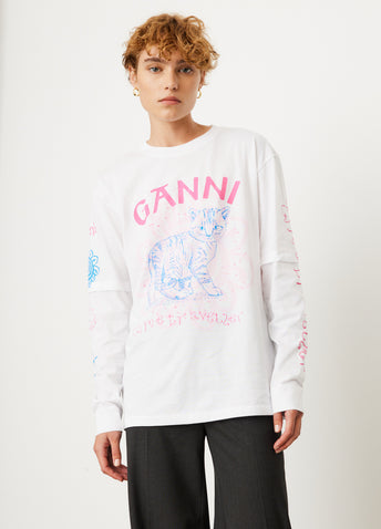 Light Jersey Cat Long-Sleeve T-Shirt