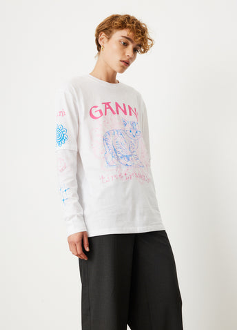 Light Jersey Cat Long-Sleeve T-Shirt