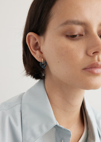 Hoop And Resin Heart Earring